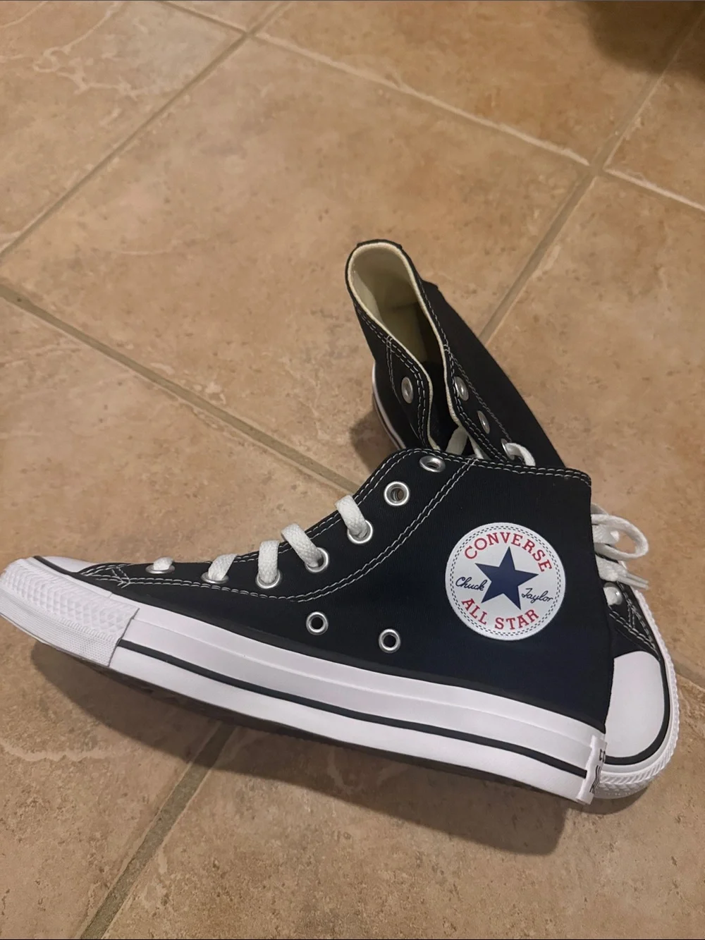 Converse High Top Sneakers in Black and White - Picture 3 of 3